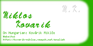 miklos kovarik business card