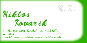 miklos kovarik business card